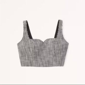 Abercrombie & Fitch Adjustable Houndstooth Crop Top